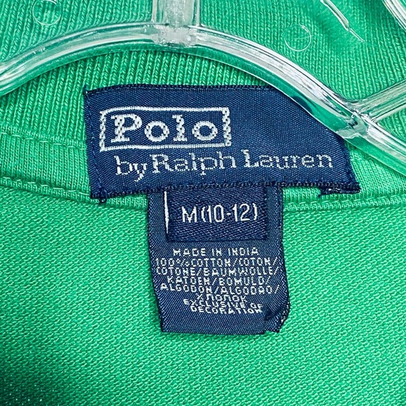 Polo By Ralph Lauren Boy's Polo Shirt Golf Short Sleeve Green Size Medium - Picture 4 of 4